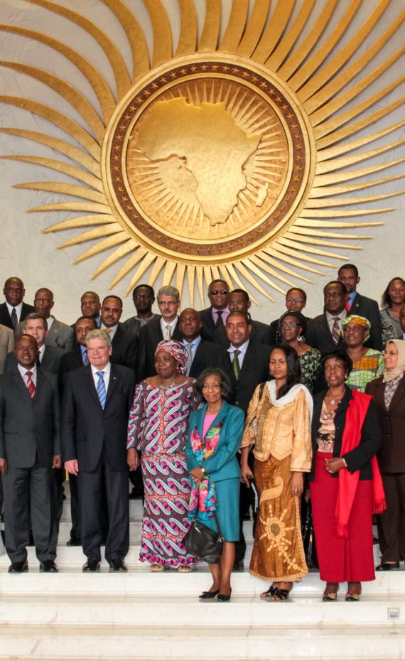 Senior AU officials at the African Union Head Quarters in Addis Ababa, Ethiopia. March 18, 2013.