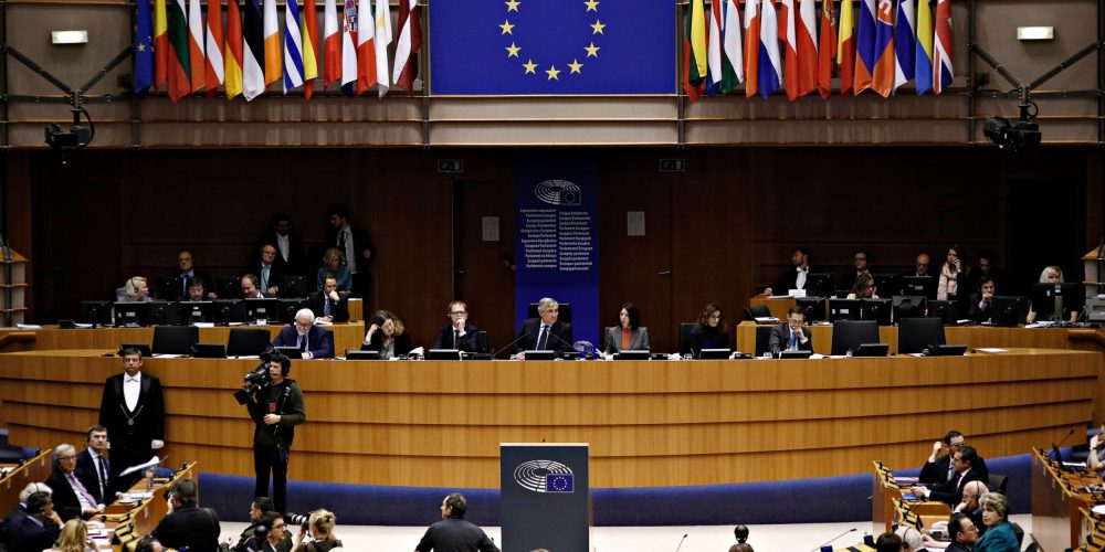 Plenary room of the European Parliament. Brussels, Belgium. March 1, 2017.